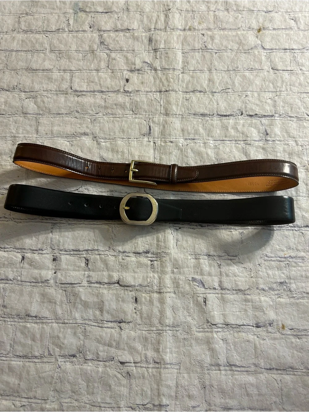 MARTIN DINGMAN COACHMAN SADDLE LEATHER BROWN SIZE 36 & BLACK VTG LEATHER BELTS